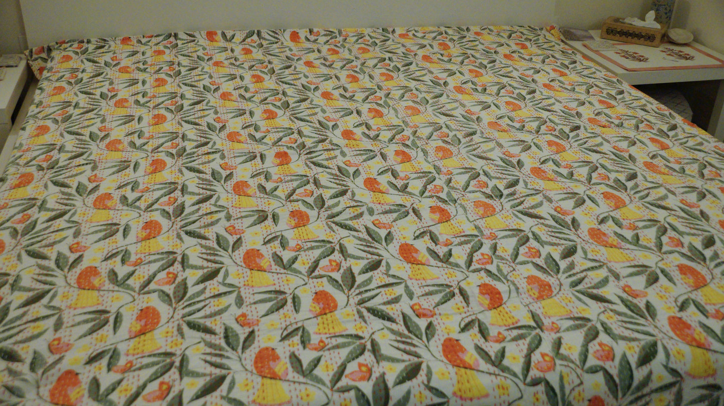 Tropical Haven Kantha Quilt