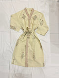 Pearl - Block Printed Waffle Cotton Bathrobe