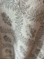 Grey Etching - Block Printed Throw Blanket