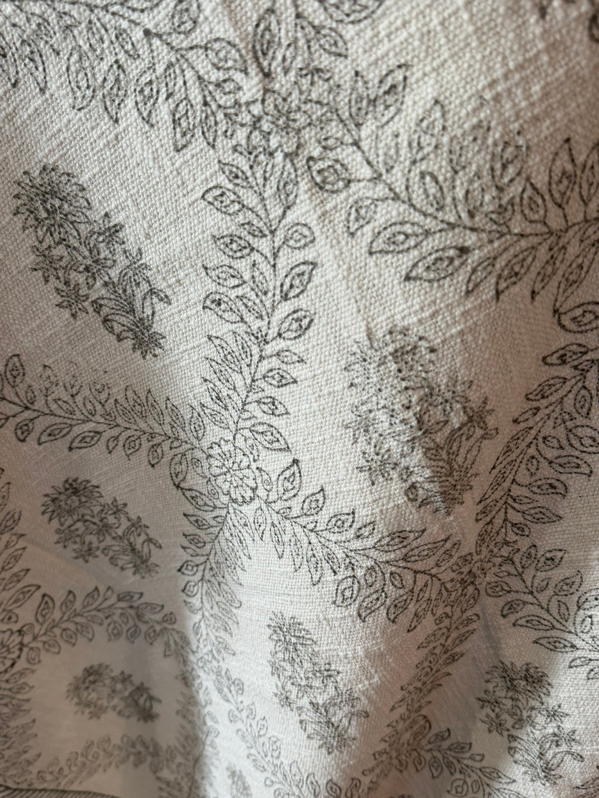 Grey Etching - Block Printed Throw Blanket