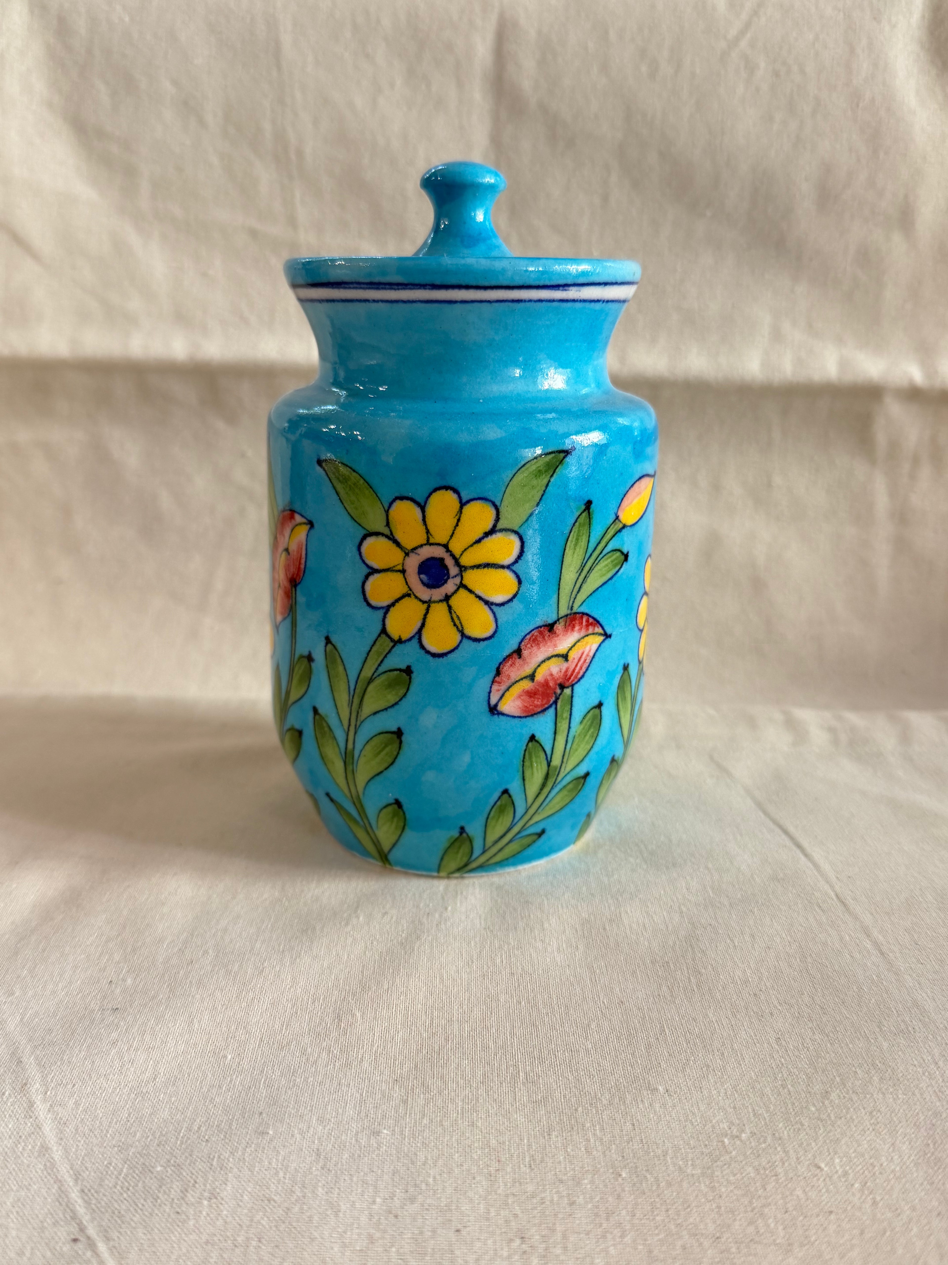 Turquoise Garden - Blue Pottery Jar