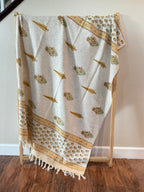 Basant Bahaar - Block Printed Throw Blanket