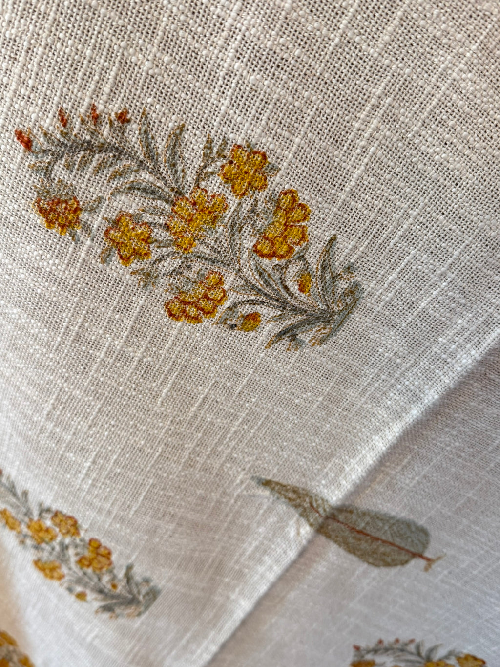 Saffron Sprig - Block Printed Throw Blanket