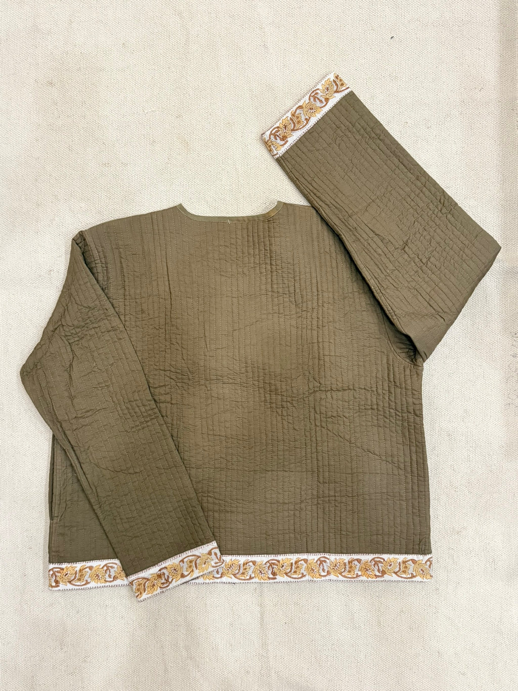 Olive Ease - Quilted Cotton Jacket
