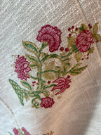 Pink Blossoms - Block Printed Throw Blanket