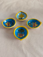 Neelkamal Jyot - Blue Pottery Diya Set of 4