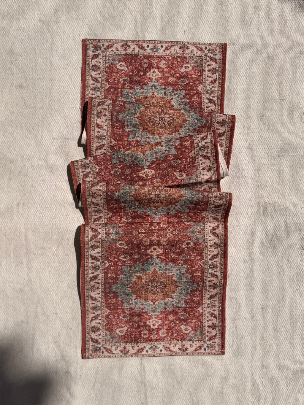 Turquoise Ember — Tapestry Table Runner