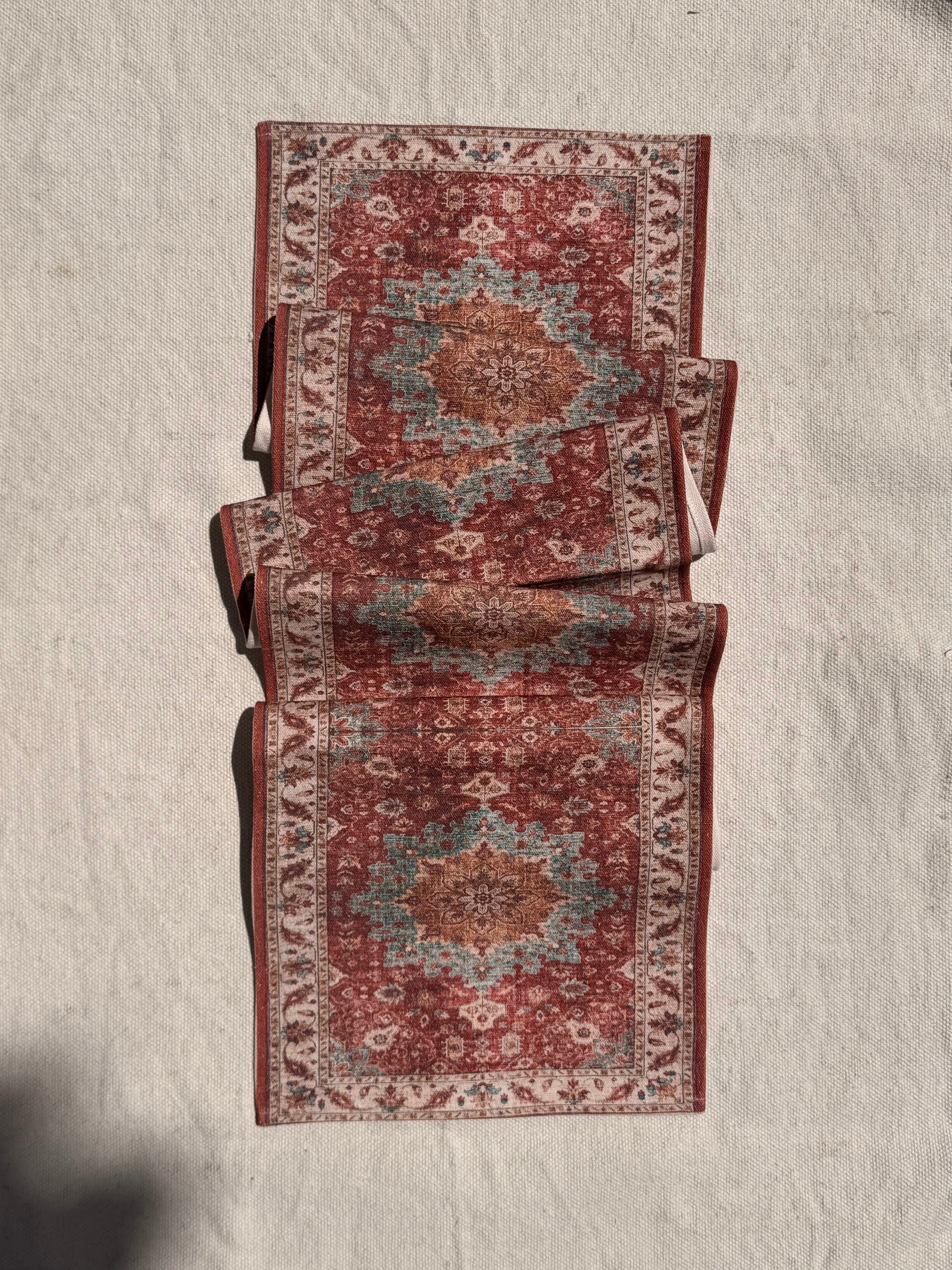 Turquoise Ember — Tapestry Table Runner