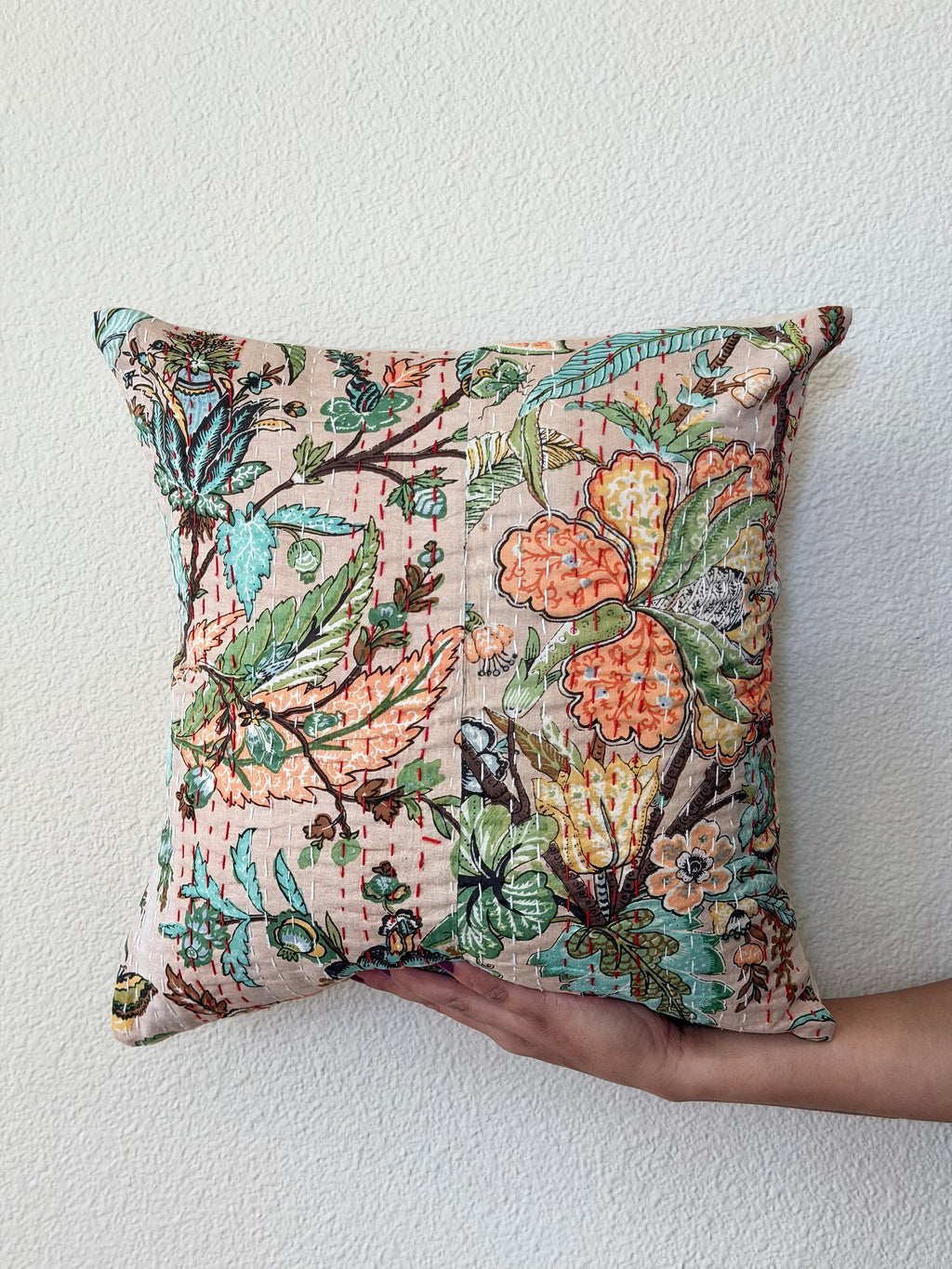 Kantha Blush - Throw Pillow Cover