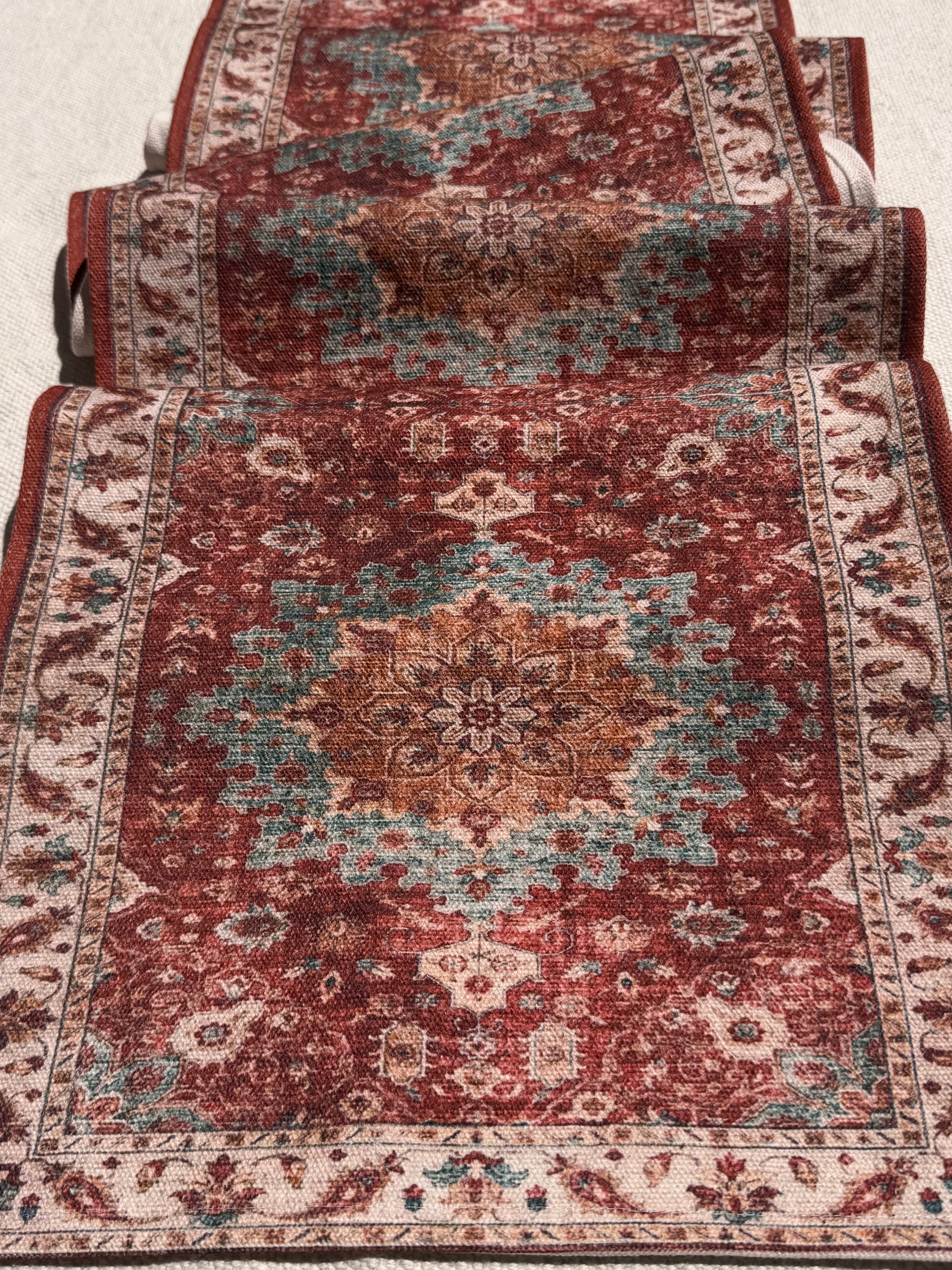 Turquoise Ember — Tapestry Table Runner