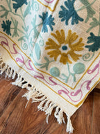 Sea Glass - Embroidered Throw Blanket