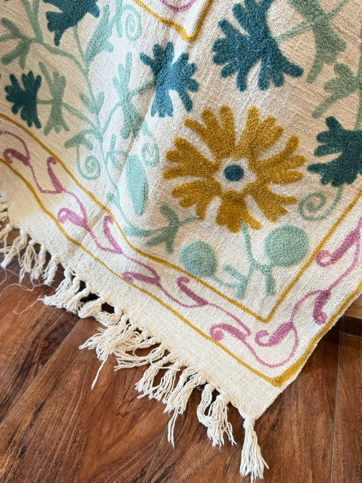 Sea Glass - Embroidered Throw Blanket