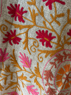 Marigold Song - Embroidered Throw Blanket