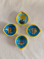 Neelkamal Jyot - Blue Pottery Diya Set of 4