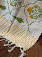 Marigold Mirth - Block Printed Throw Blanket