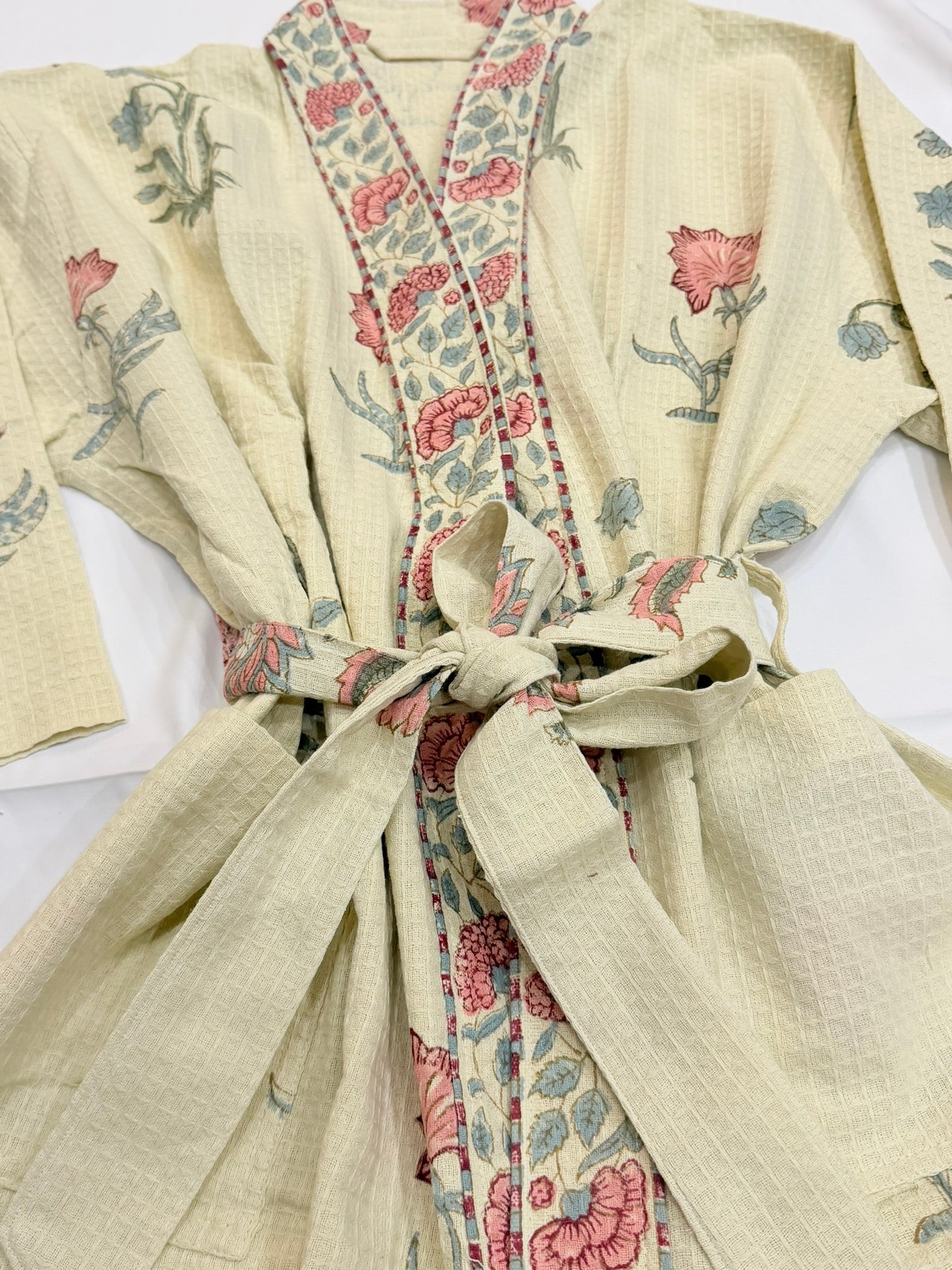 Whisper - Block Printed Waffle Cotton Bathrobe