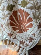 Meadow Folk - Embroidered Throw Blanket