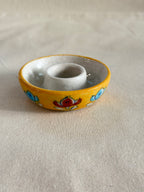 Sunlit Lotus - Blue Pottery Candle Holder