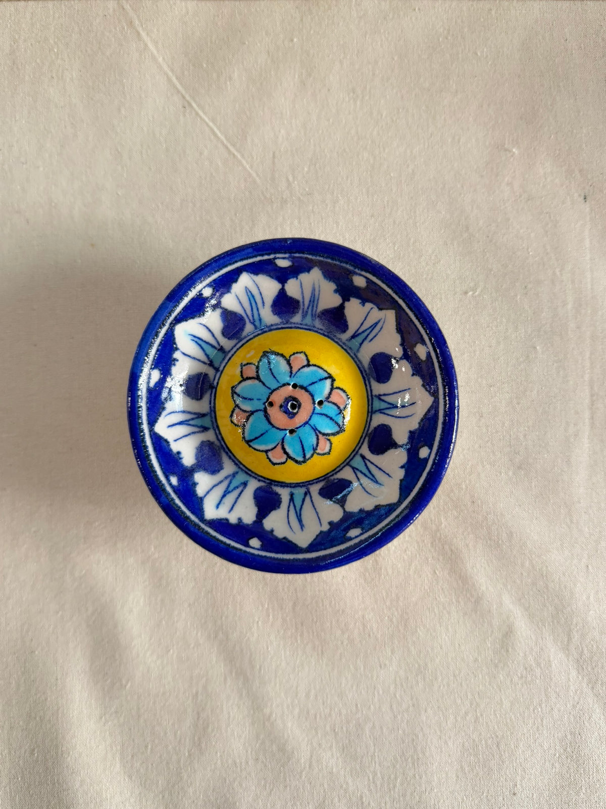 Indigo Bloom - Blue Pottery Incense Holder