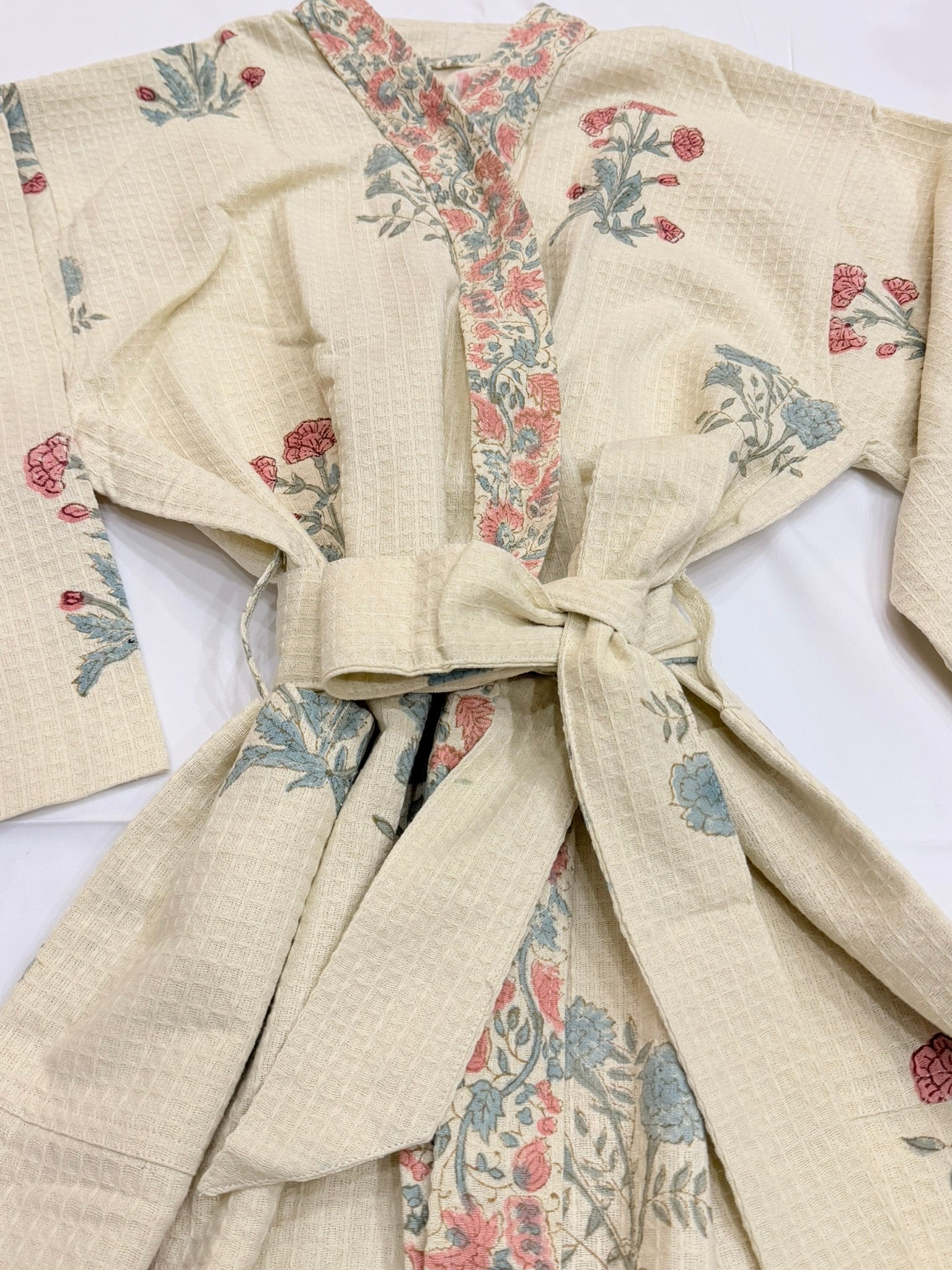 Poise - Block Printed Waffle Cotton Bathrobe