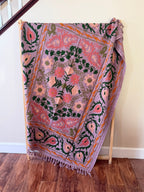 Plum Harvest - Embroidered Throw Blanket