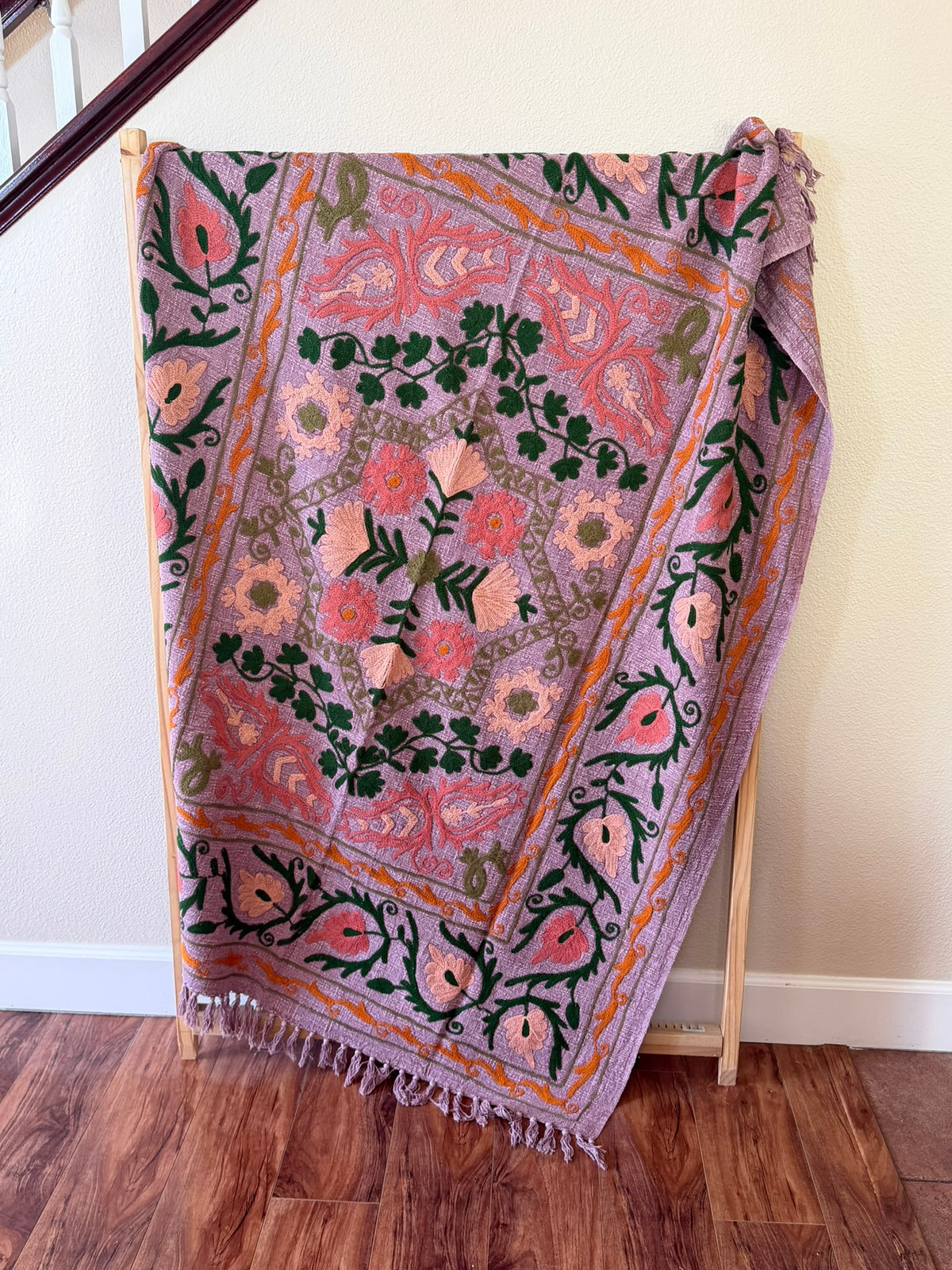Plum Harvest - Embroidered Throw Blanket