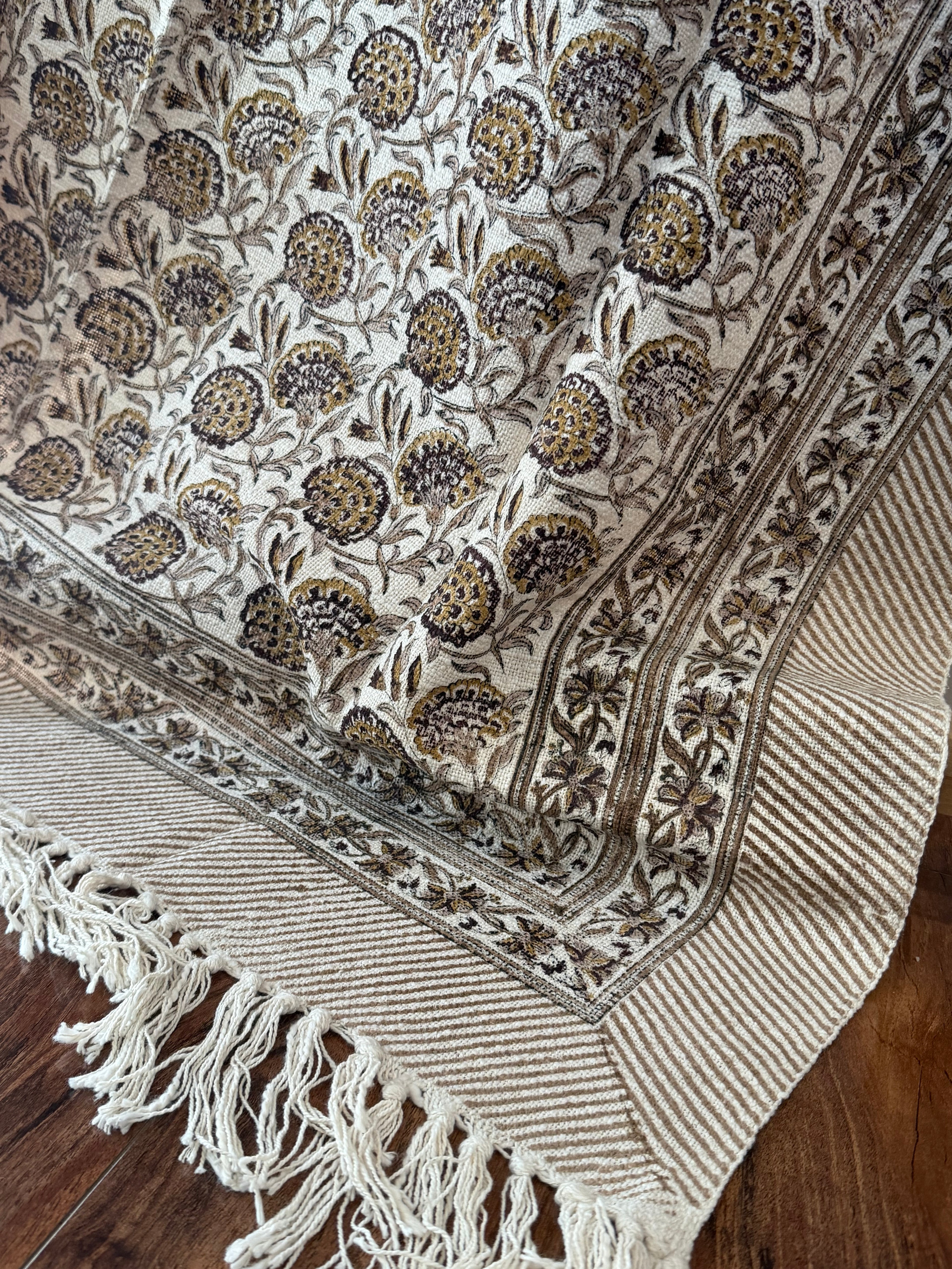 Umber Trails - Block Printed Throw Blanket