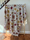 Russet Melody - Embroidered Throw Blanket