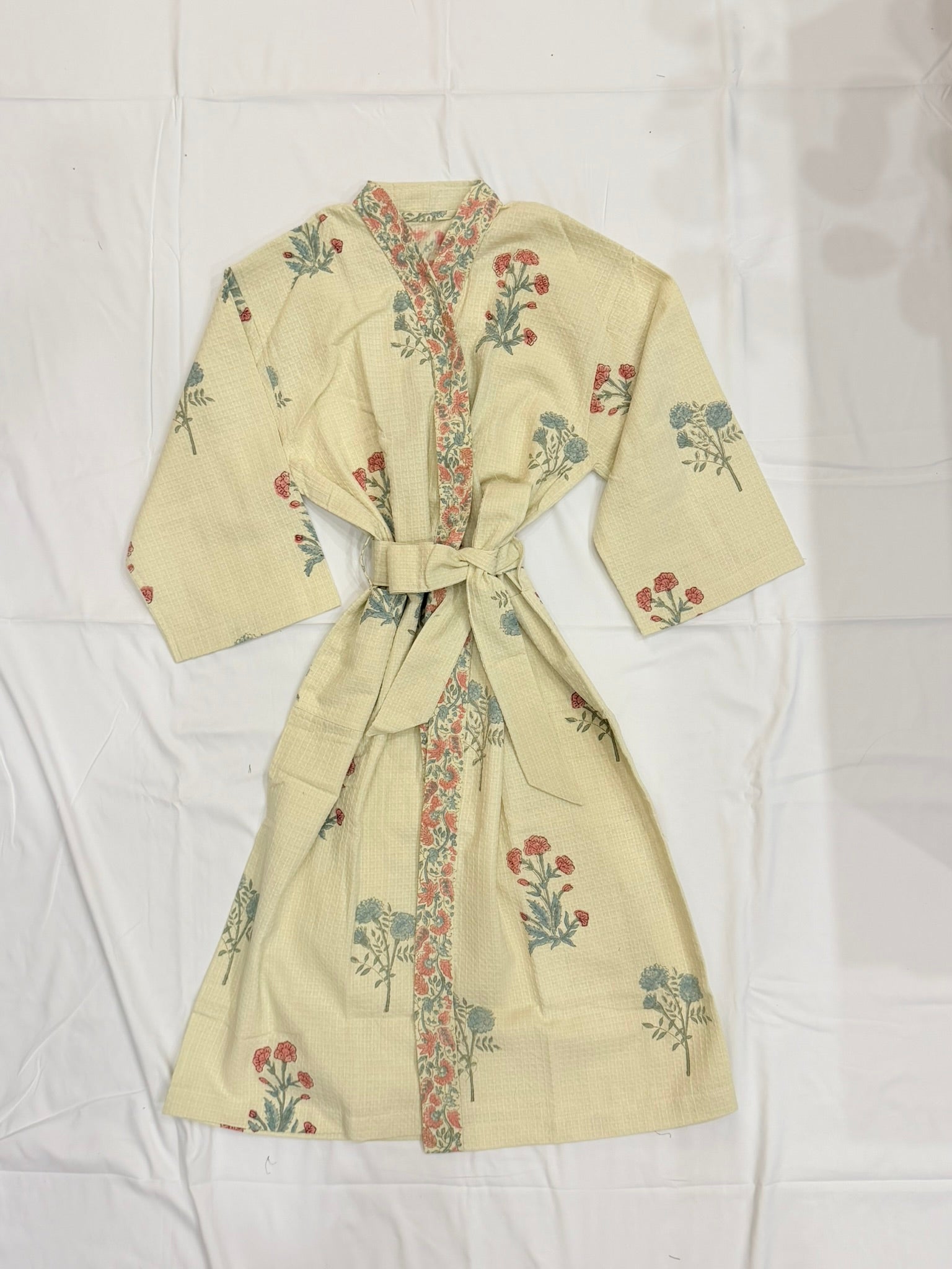Poise - Block Printed Waffle Cotton Bathrobe
