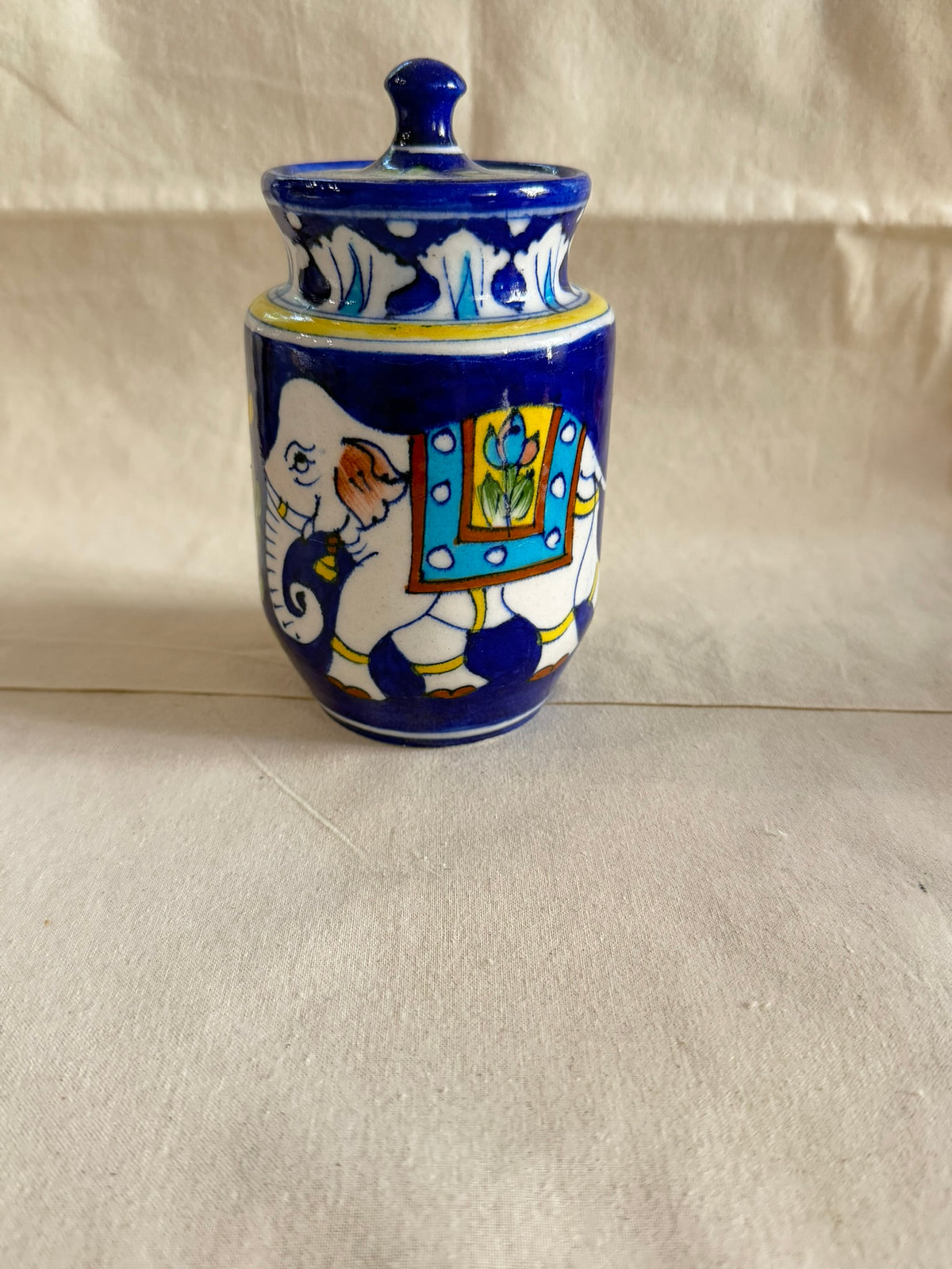 Elephant Parade - Blue Pottery Jar
