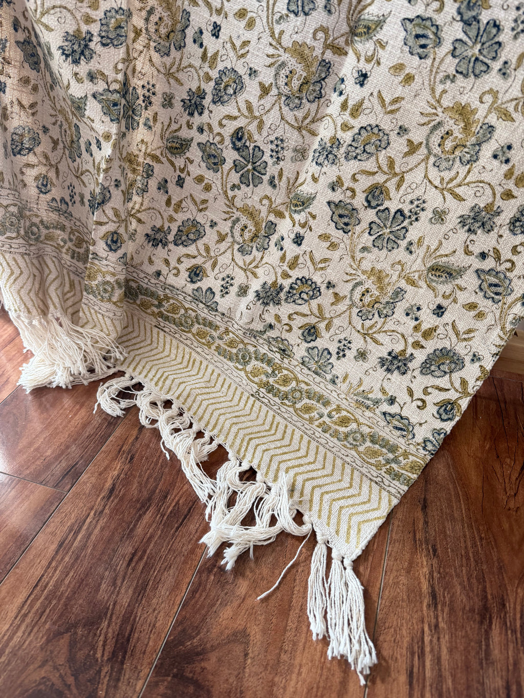 Olive Lace - Block Printed Throw Blanket