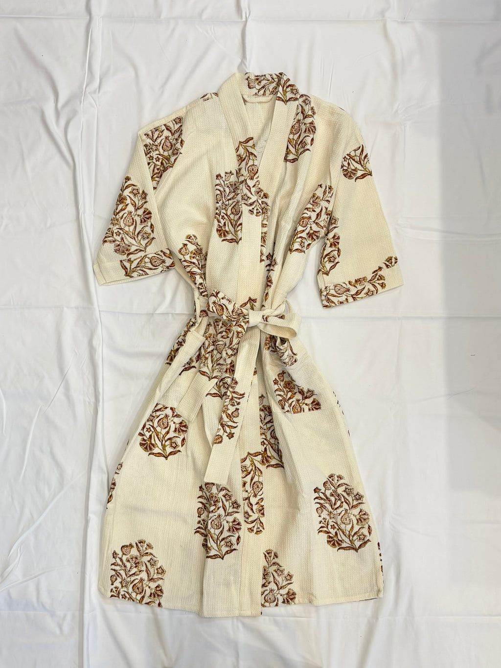 Solace - Block Printed Waffle Cotton Bathrobe