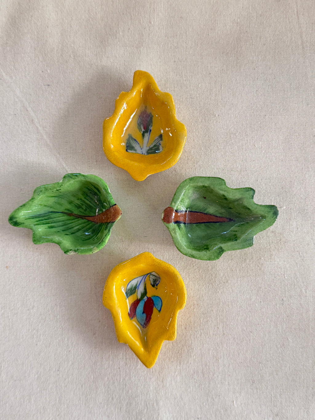 Patra Jyot - Blue Pottery Diya Set of 4
