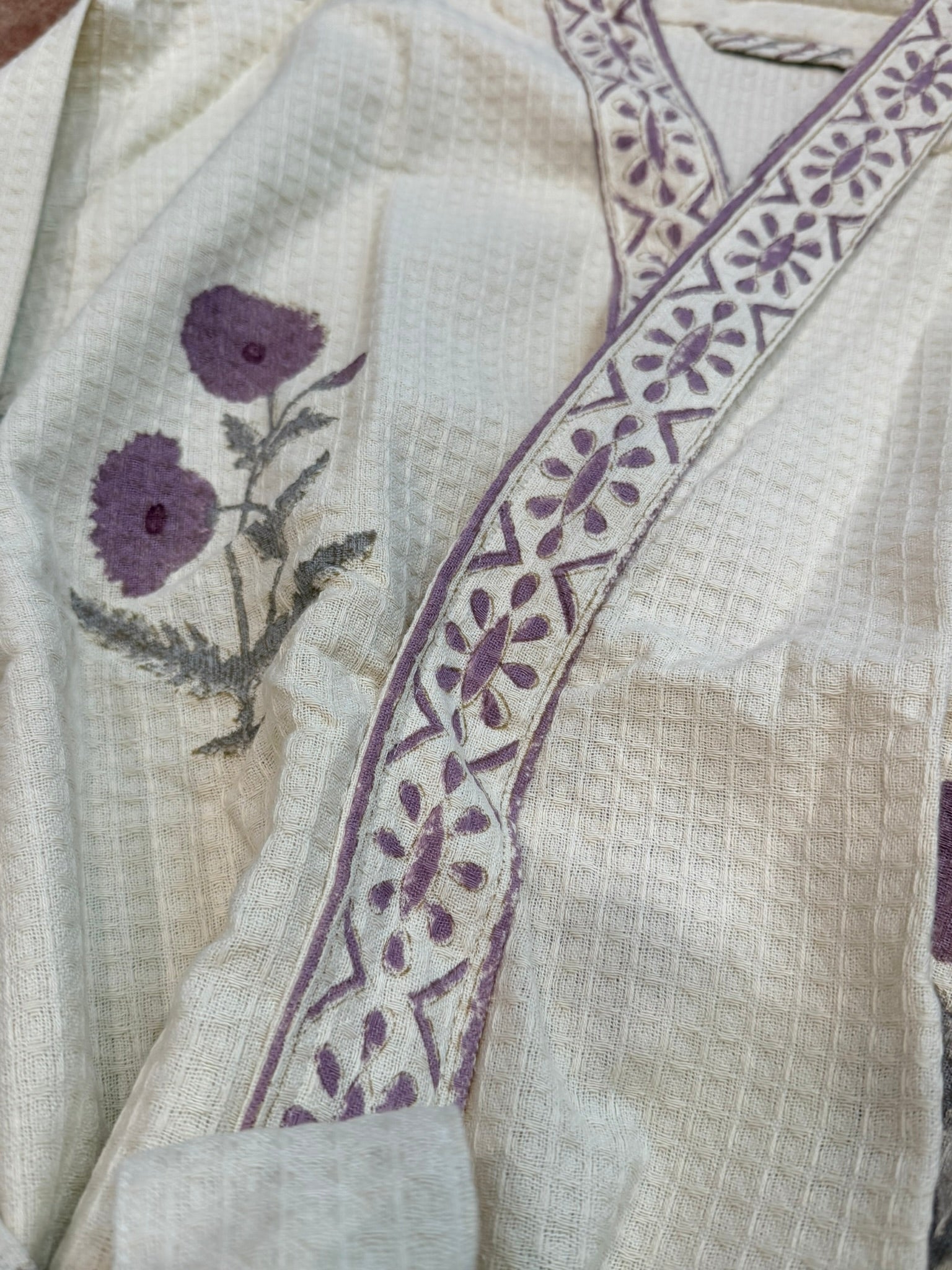 Haven - Block Printed Waffle Cotton Bathrobe