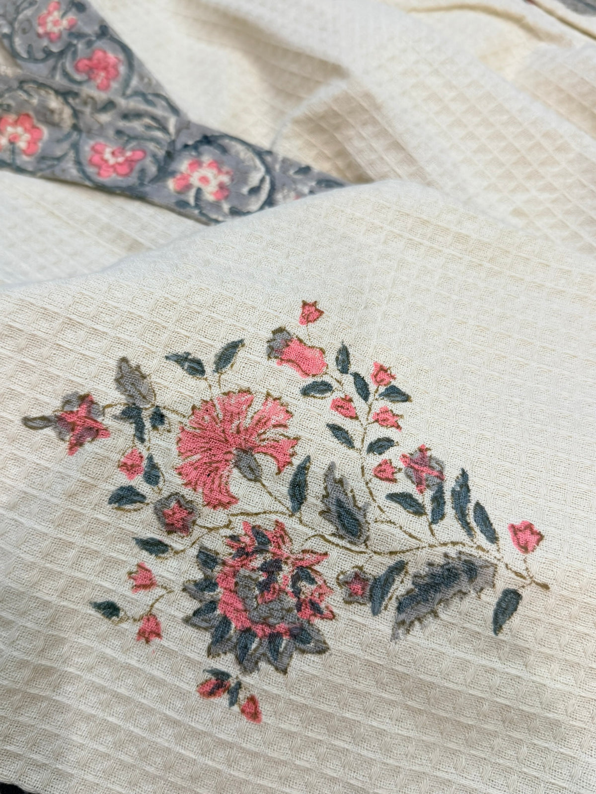 Sway - Block Printed Waffle Cotton Bathrobe