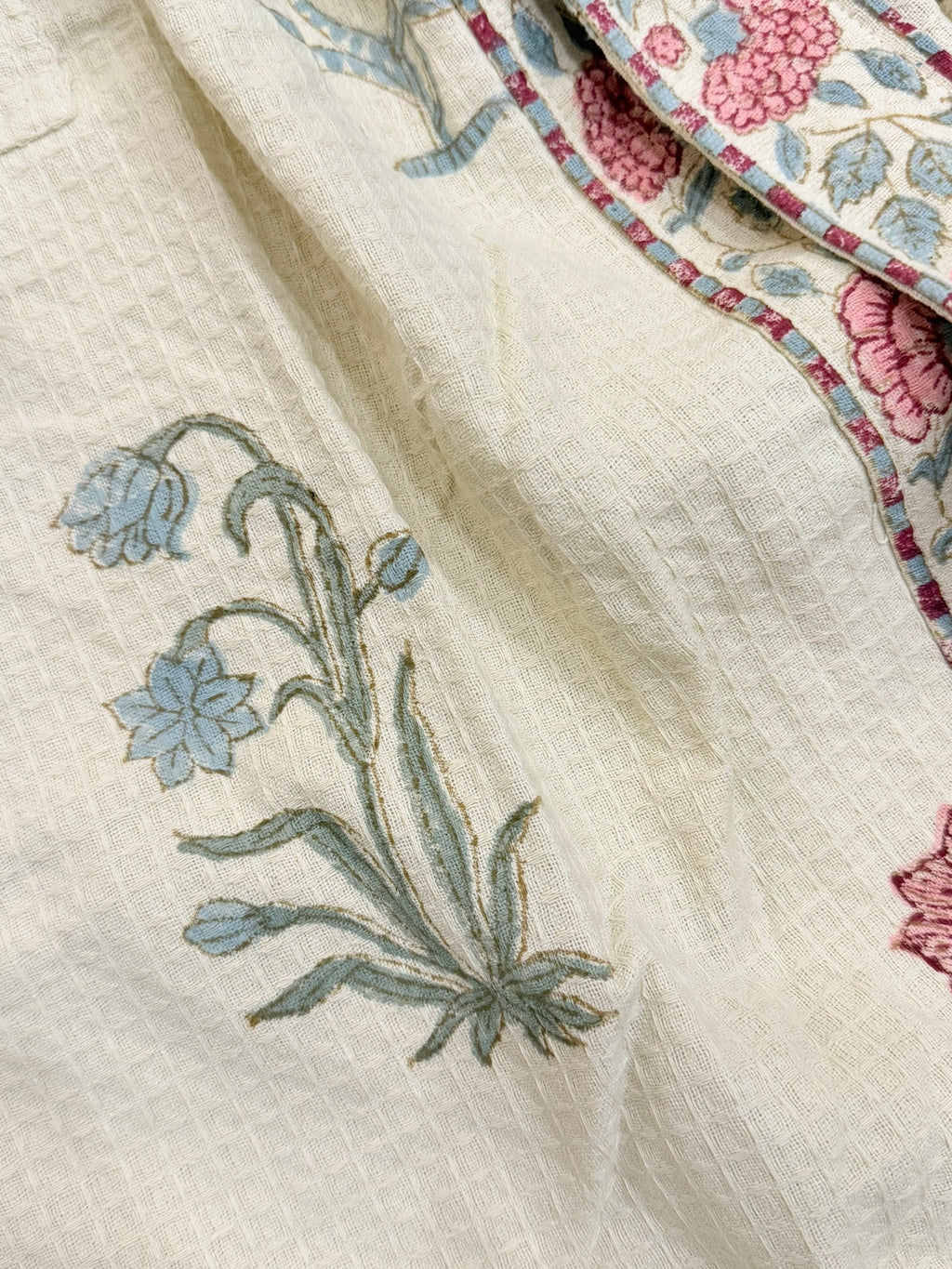 Whisper - Block Printed Waffle Cotton Bathrobe