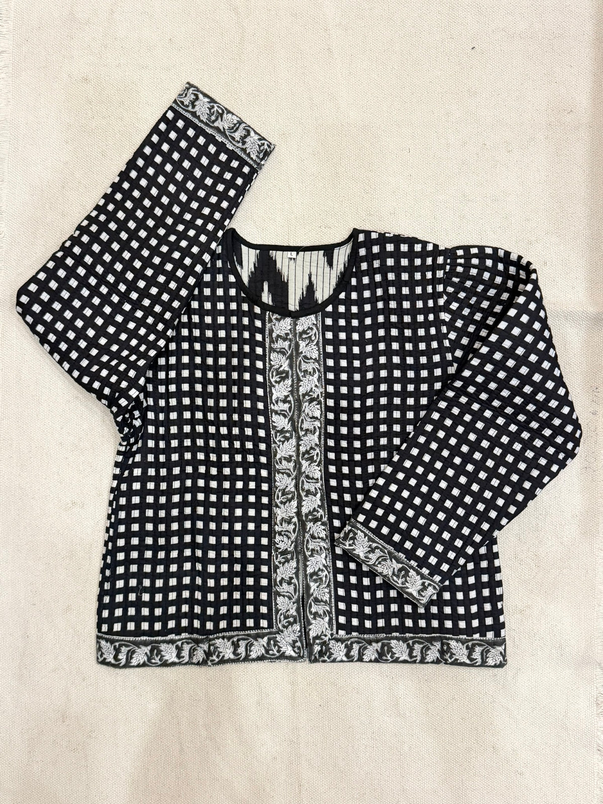 Ikat Static - Quilted Cotton Jacket