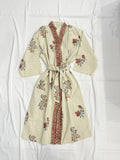 Opal - Block Printed Waffle Cotton Bathrobe