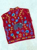 Crimson Caravan - Suzani Embroidered Jacket