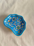 Turquoise Leaf - Blue Pottery Trinket Tray