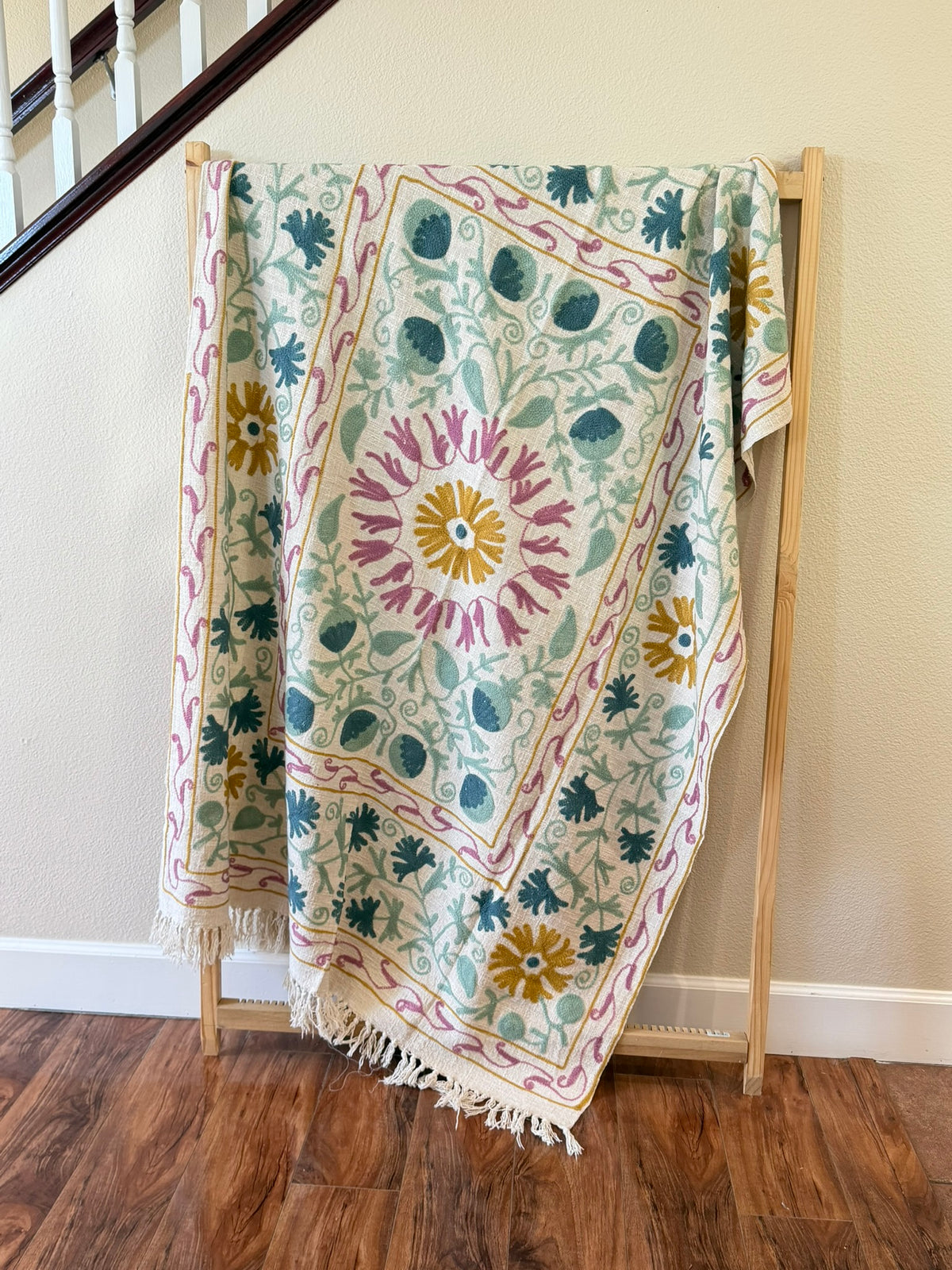 Sea Glass - Embroidered Throw Blanket