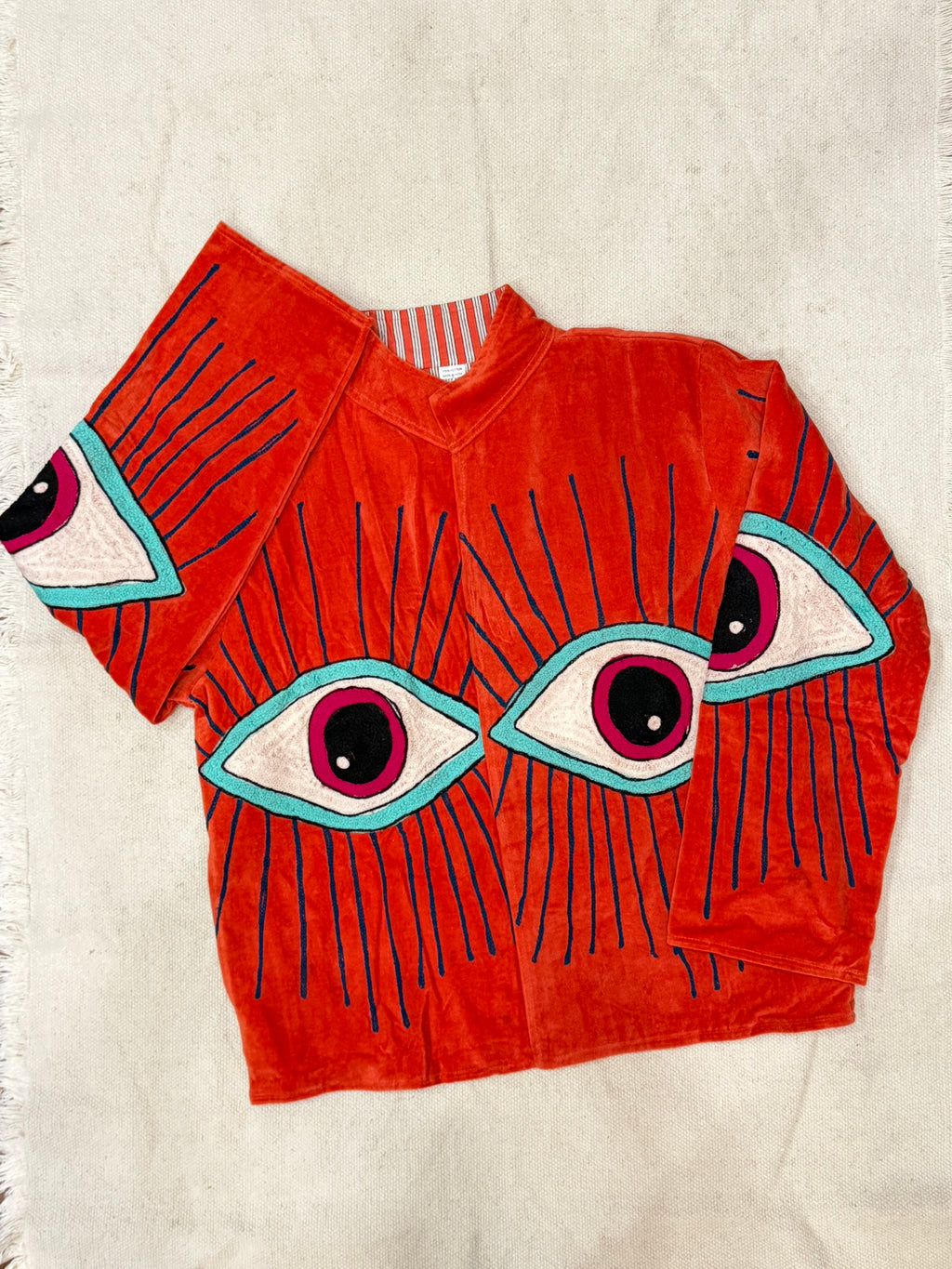 Tangerine Gaze - Suzani Embroidered Jacket