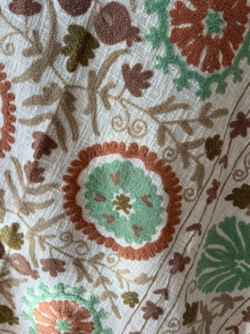 Meadow Folk - Embroidered Throw Blanket