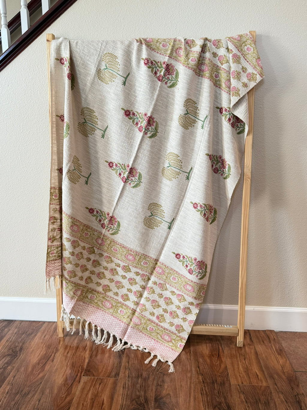 Vintage Berry - Block Printed Throw Blanket