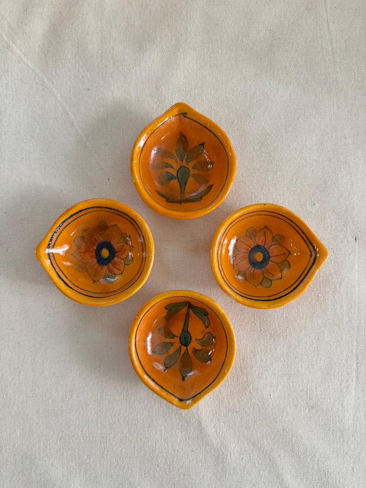 Aakash Jyot - Blue Pottery Diya Set of 4
