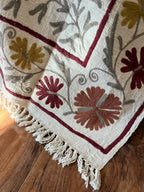 Russet Melody - Embroidered Throw Blanket