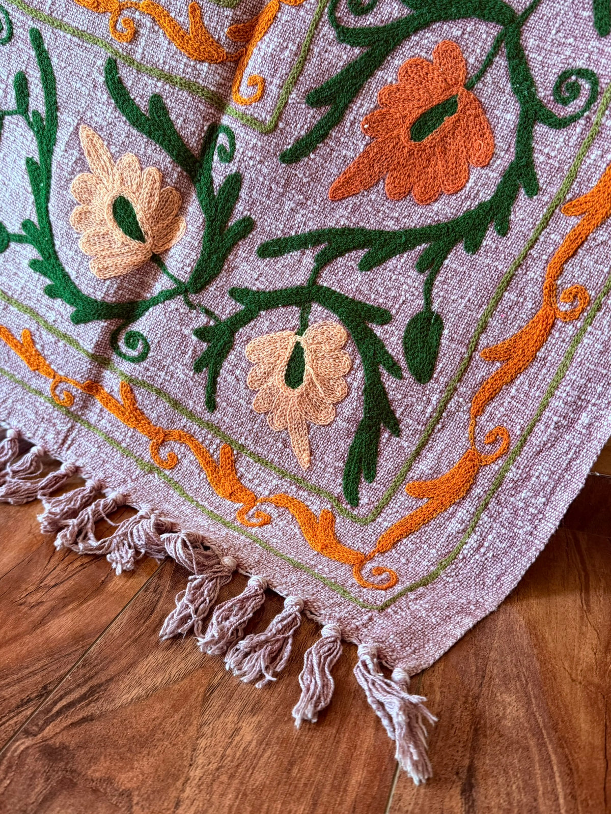 Plum Harvest - Embroidered Throw Blanket