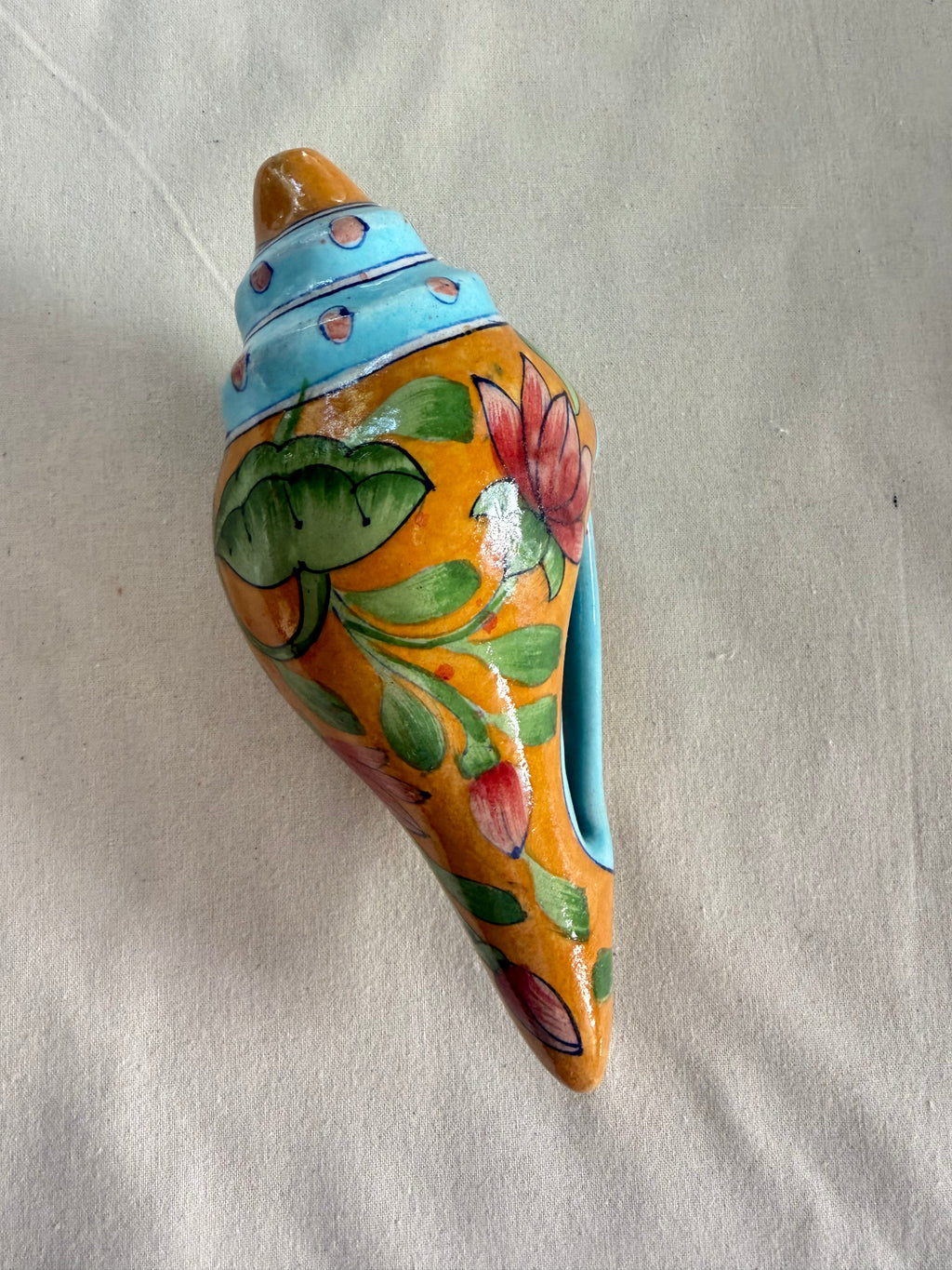 Kesari Kamal - Blue Pottery Conch Shell