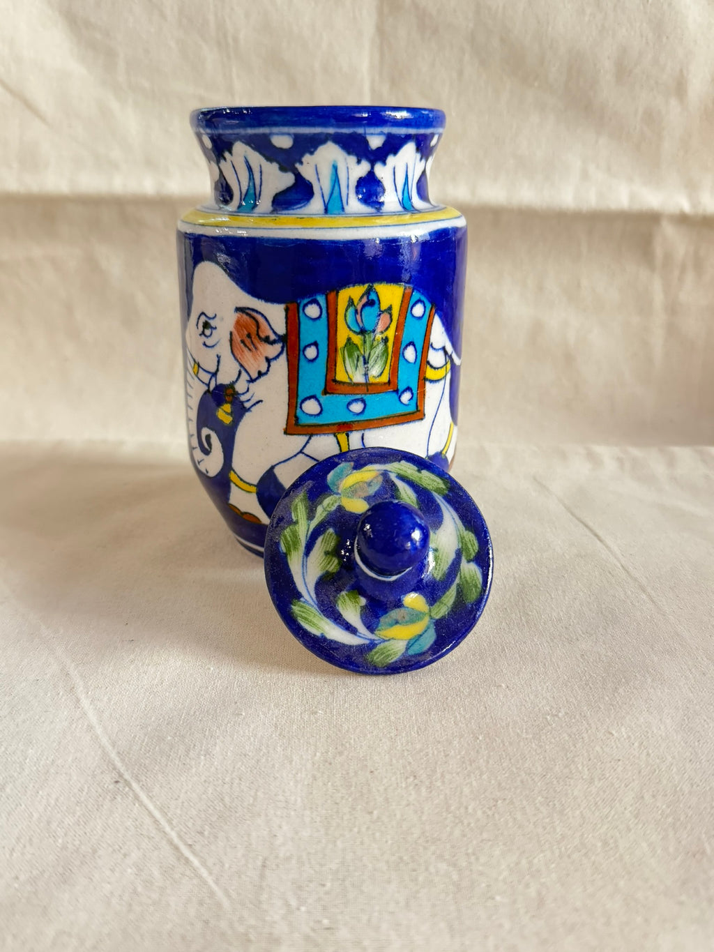 Elephant Parade - Blue Pottery Jar