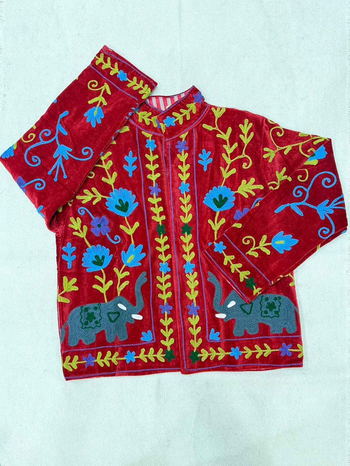 Crimson Caravan - Suzani Embroidered Jacket